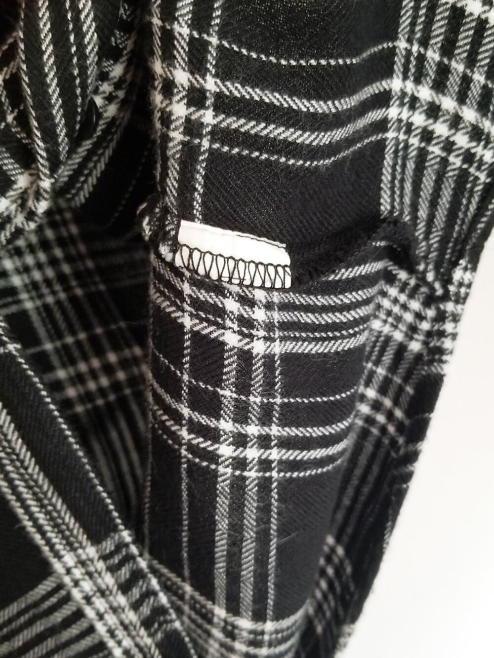 Rails Britt Cap Sleeves Flannel Shirt Button Down Top Black White Size XS $128 - Picture 8 of 15